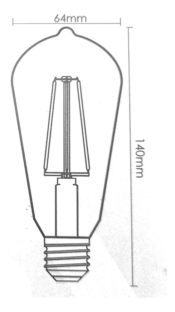Lâmpada LED Filamento 4W Pêra ST64 2400K - Lumanti Branco Quente